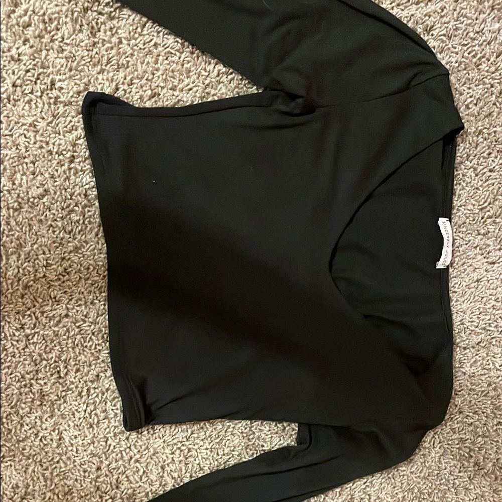 Black Fitted Crop Blouse